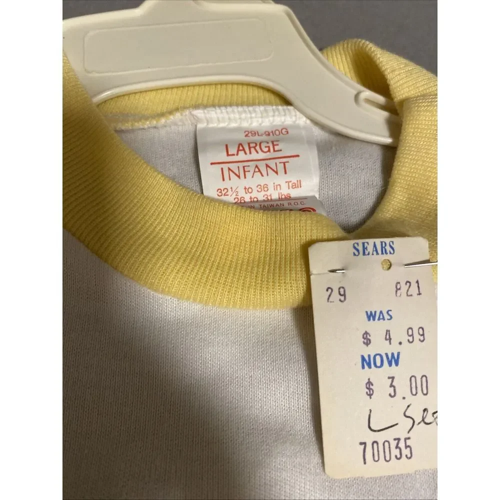 NOS Sears‎ Infant Baby Outfit Duck Large FLAW